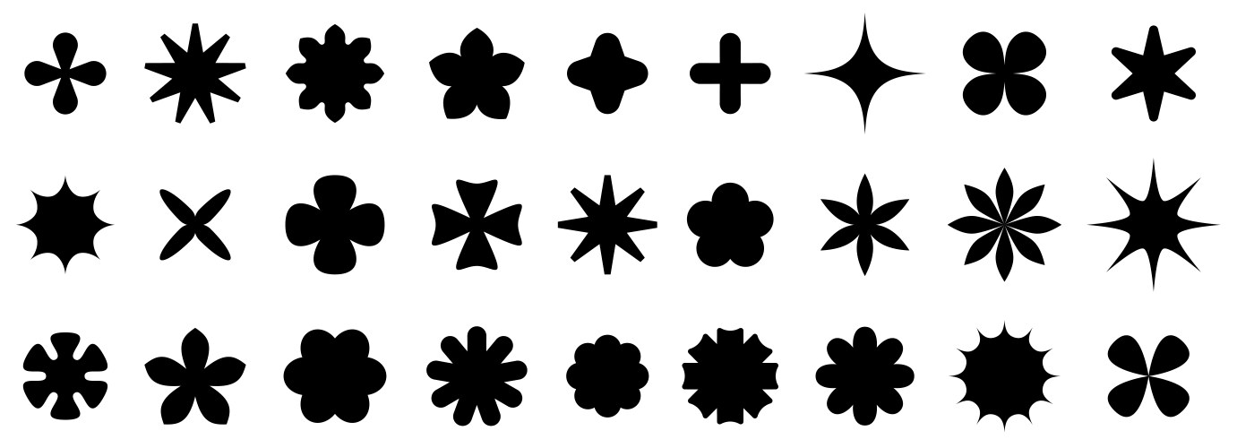 assorted black graphic shapes vector image