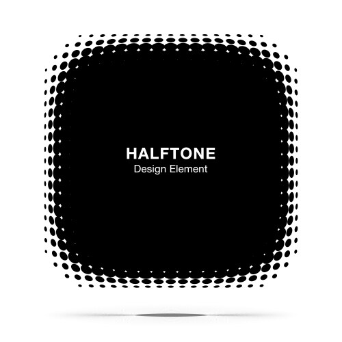 Convex halftone distorted angle rounded square vector image
