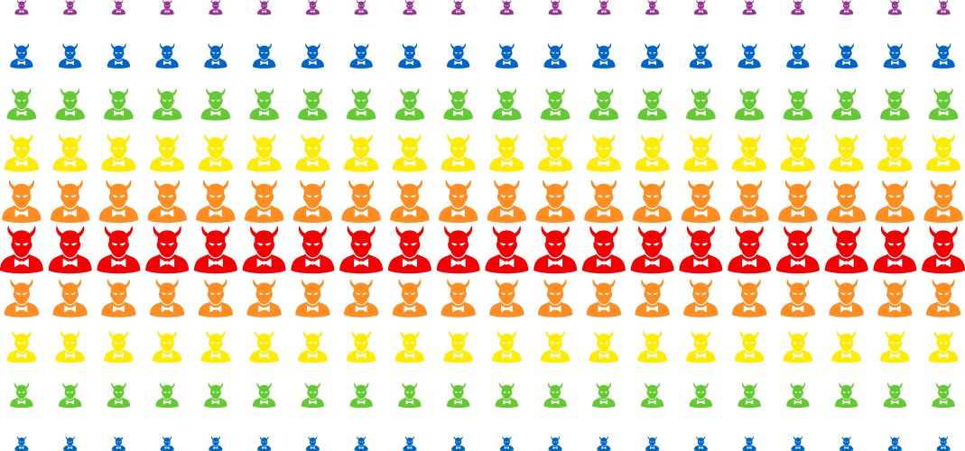 Devil shape halftone spectrum array vector image