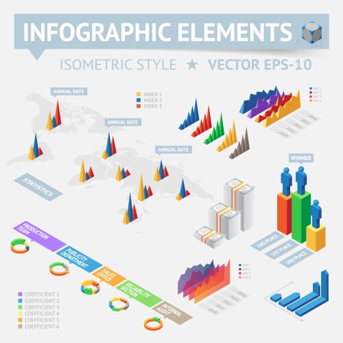 Data center infographic isometric flowchart Vector Image