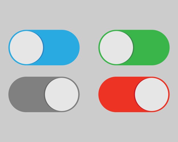 On and off switch toggle isolated onbackground vector image