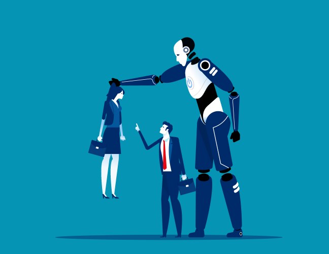 Cyborg is a man with artificial intelligence ai Vector Image