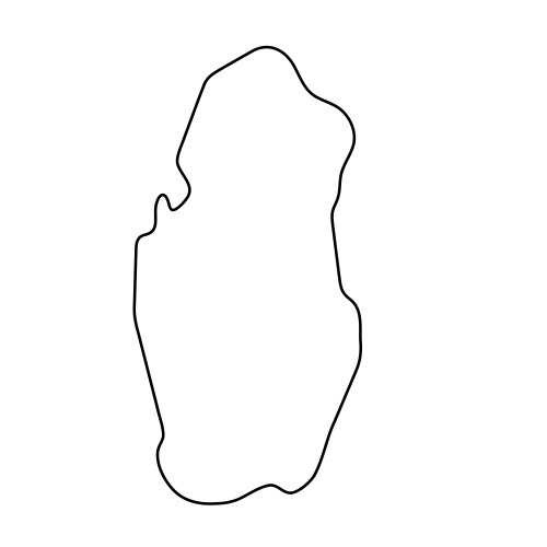 Qatar simplified outline map Royalty Free Vector Image
