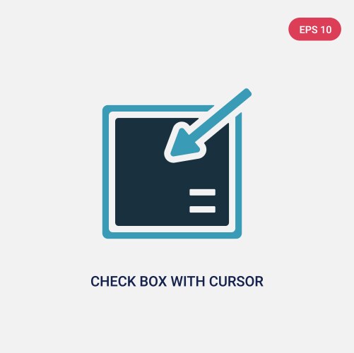 Two color check box with cursor icon from user vector image