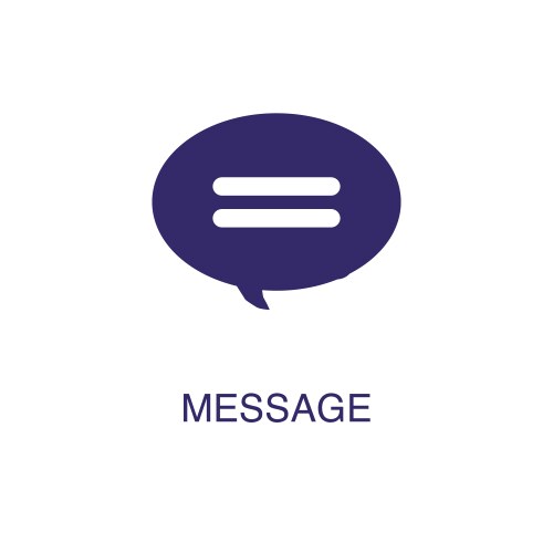 Message element in flat simple style on white vector image