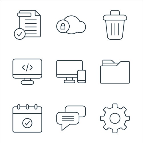 User interface line icons linear set quality vector image