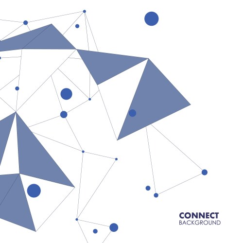 Abstract polygonal with connecting dots and lines vector image