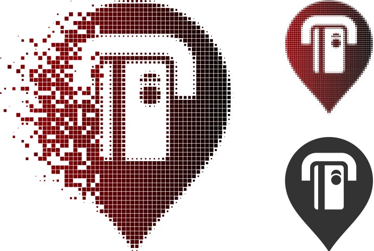 Destructed pixelated halftone atm machine pointer vektorbild