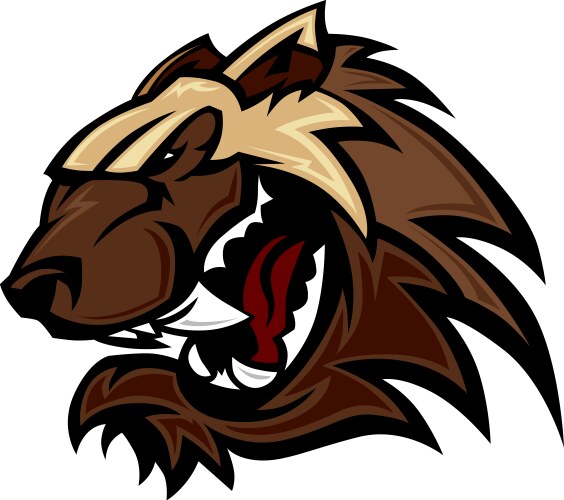 Wolverine Mascot Head - Growl Vector Image