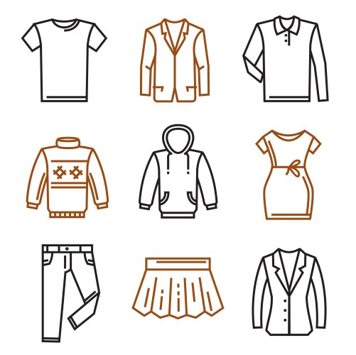 clothes flat icons vector image