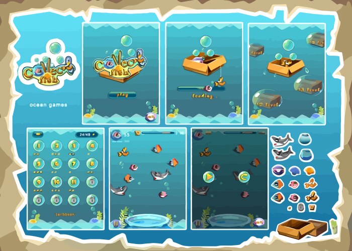 Complete set of level button game ui pop-up icon vector image