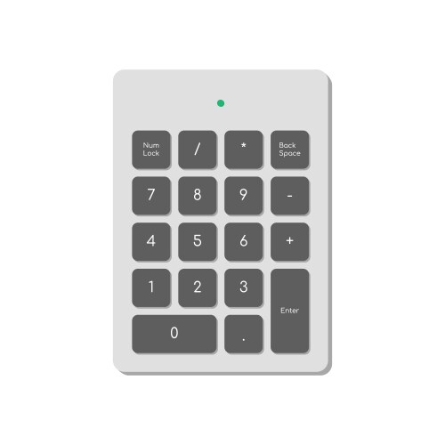 Wireless numeric keypad for computer simplified vector image