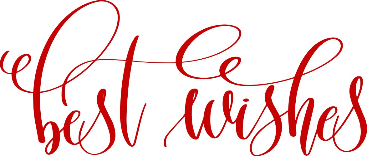 best wishes - red hand lettering text to holiday vector image