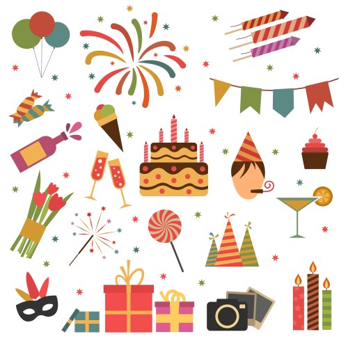 Celebration Party Icons Set Vector Image