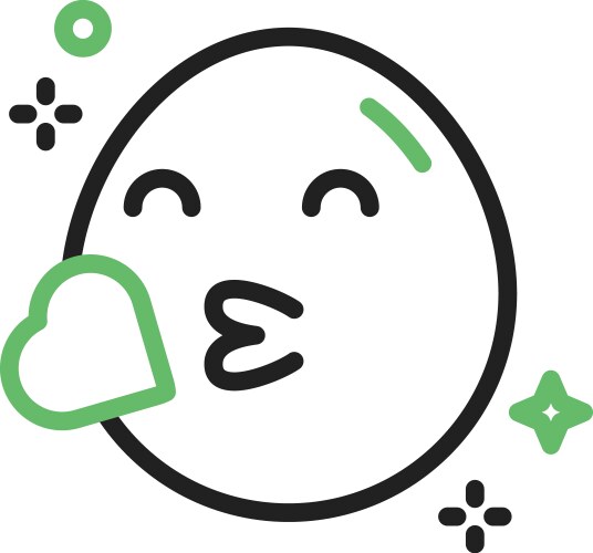 Face blowing a kiss icon image Vector Image