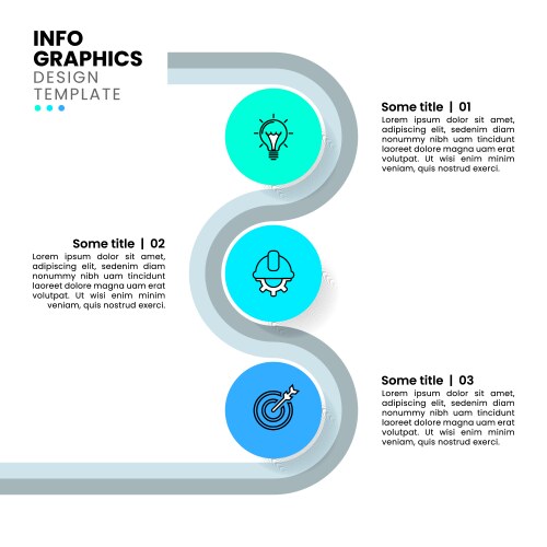 Infographic template vertical line with 3 circles vector image