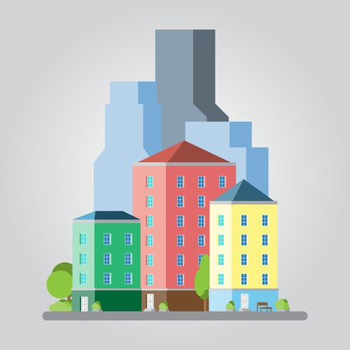 Cityscape with modern office buildings Royalty Free Vector