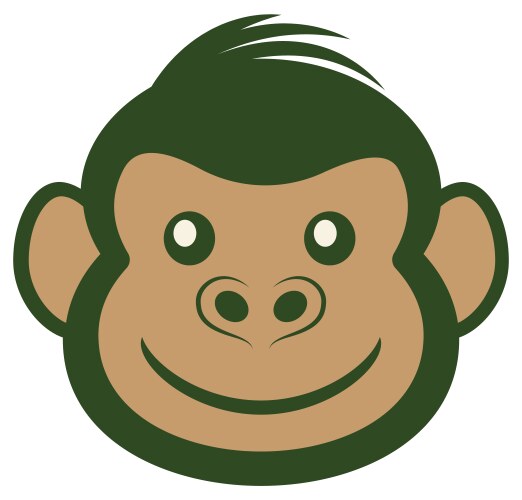 Hand drawn monkey head flat of a cute Vector Image
