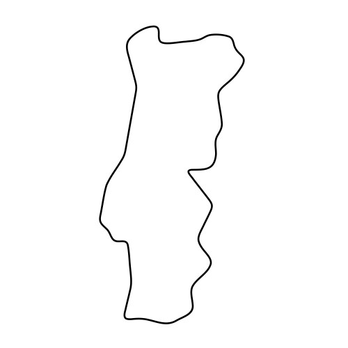 portugal simplified outline map vector image