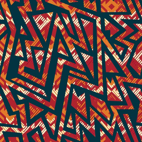 Monochrome tribal seamless texture Royalty Free Vector Image