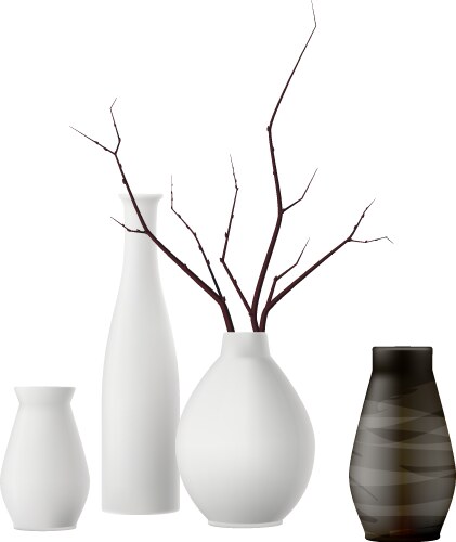Realistic white ceramic porcelain vase 3d Vector Image
