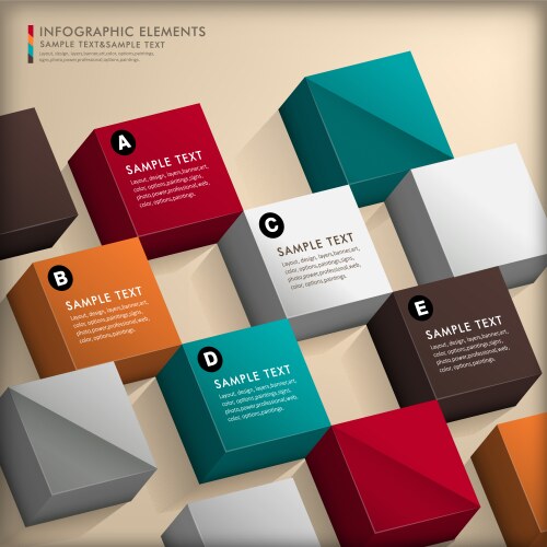 Abstract 3d cube infographics Royalty Free Vector Image