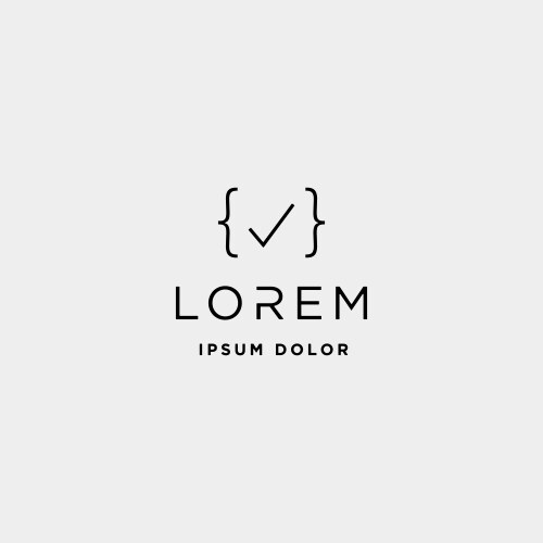Code check logo design simple approve coding vector image