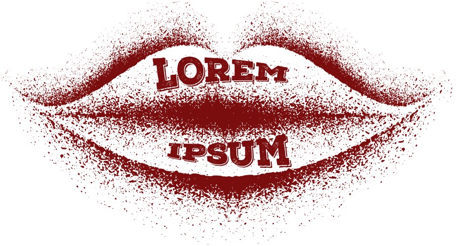 Grunge Lips Drawing Vector Image