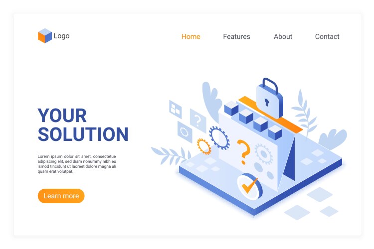 Benchmarking multi criteria analysis landing page Vector Image