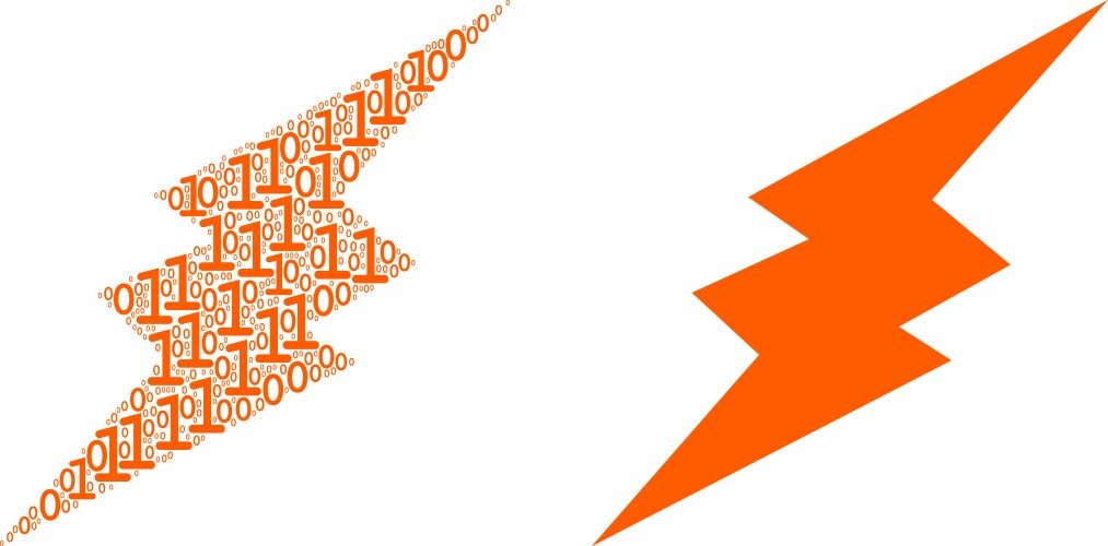 Electric spark composition of binary digits vector image