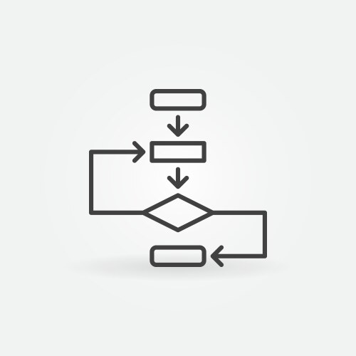Algorithm Icon - Linear Style vector image
