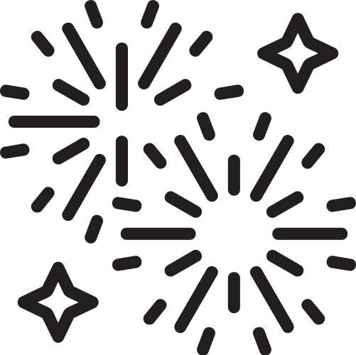 Firework display linear style icon design vector image