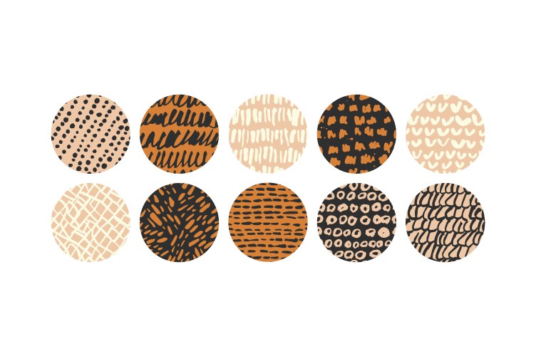 Set of round abstract backgrounds or patterns vector image