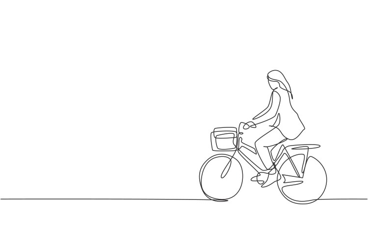 Single continuous line drawing of young beauty Vector Image