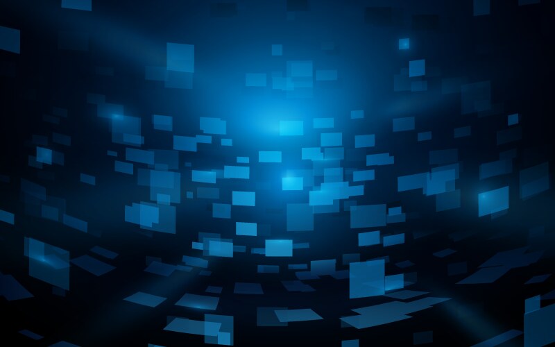 Abstract black blue square geometric dynamic Vector Image