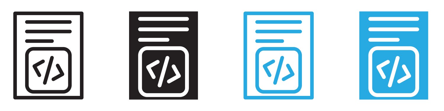 Html script icon line art vektorbild