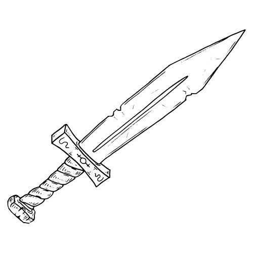 Sword icon cartoon short dagger Vector Image