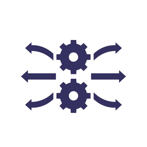 Deployment process icon on white vector image