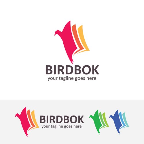 Elegant Bird Book Logo Vector Image