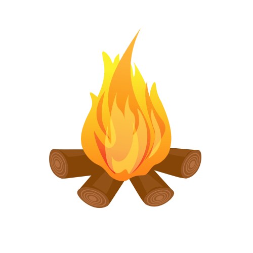 Wood campfire drawing outdoor bonfire fire Vector Image
