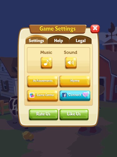 Complete set of level button game ui pop-up icon vector image