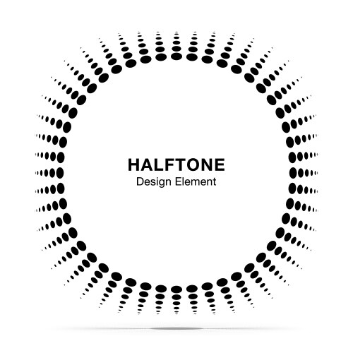 Convex distorted abstract halftone circle frame vector image