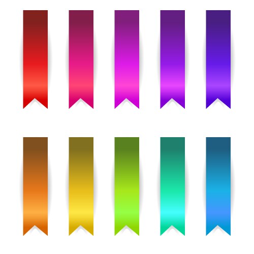 Set of crimson decorative ribbons Royalty Free Vector Image