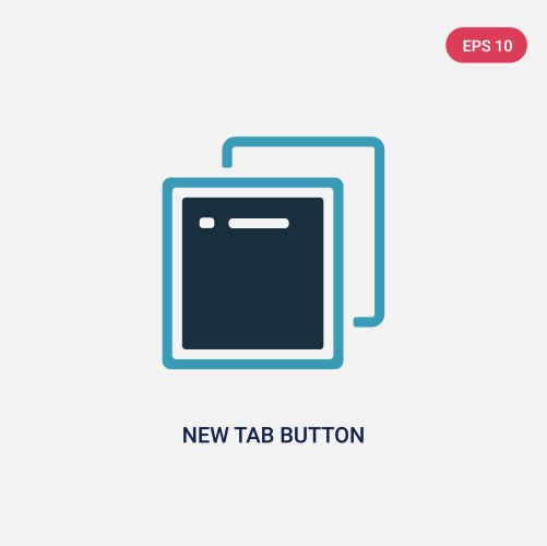 Two color new tab button icon from user interface vector image