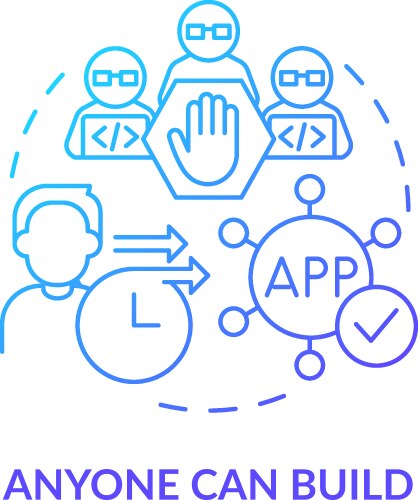 Anyone Can Build - Blockchain Concept Icon vector image