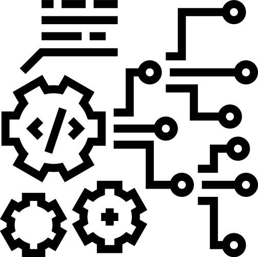 Code and settings working process line icon vector image