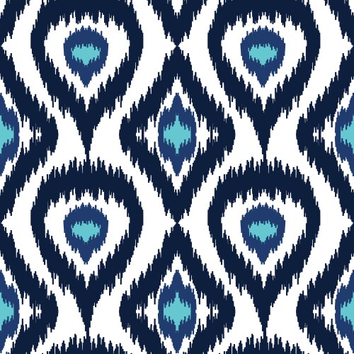 Ikat damask seamless pattern Royalty Free Vector Image
