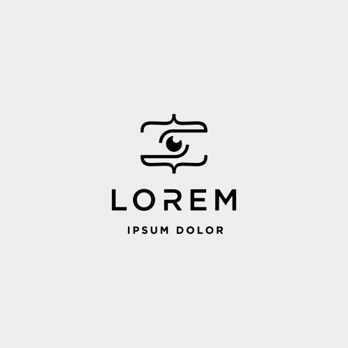 Photo code logo design camera coding simple line vector image