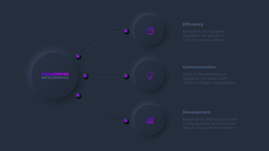 Light neumorphic infographic flowchart design Vector Image