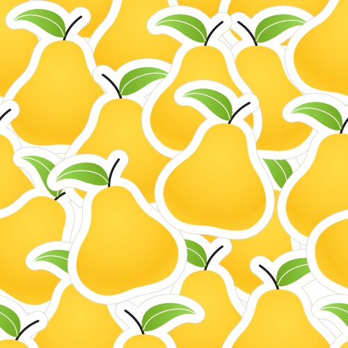Fruit pear watercolor seamless background Vector Image